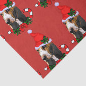 Papier Mousseline Basset Hound Santa Hat Noël (Détail)