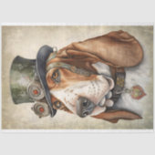 Papier Mousseline Basset Hound Steampunk 1 papier découpage (Recto)