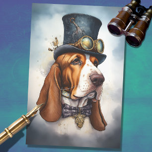 Papier Mousseline Basset Hound Steampunk 3 Découpage Papier