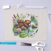 Papier Mousseline Bassin de bois mignon (Artisanat)