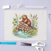 Papier Mousseline Bassin de bois mignon (Artisanat)