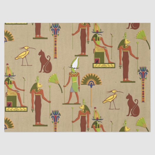 Papier Mousseline Bast, Osiris Et Thoth (Recto)