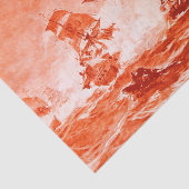 Papier Mousseline BATAILLE DE BATEAU EN rouge (Détail)