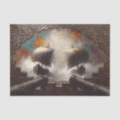 Papier Mousseline Bataille de navires longs vikings en découpage (Recto)