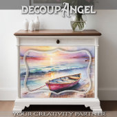 Papier Mousseline Bateau à moteur à Sunset Bliss - Découpage -