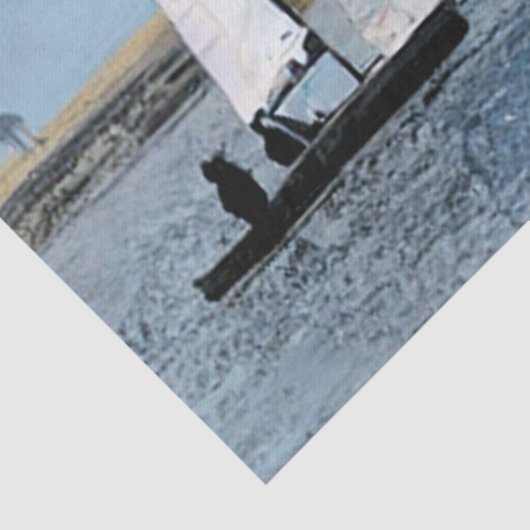 PAPIER MOUSSELINE BATEAU À VOILE (Détail)