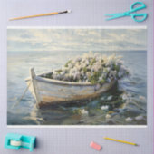 Papier Mousseline Bateau avec Fleurs Lilac Pale Découpage (Artisanat)