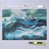 Papier Mousseline Bateau dans la mer dans la tempête (Artisanat)