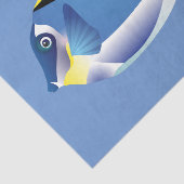 Papier Mousseline Bateau de découpage bleu de poisson tropical (Détail)