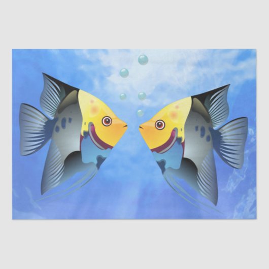 Papier Mousseline Bateau de découpage de poissons tropicaux (Recto)