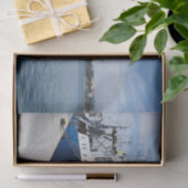 Papier Mousseline Bateau de pêche à l'amarrage (Cadeau)