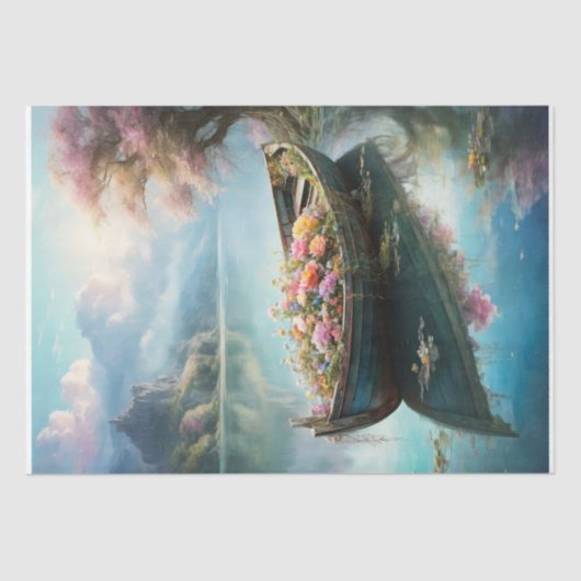 Papier Mousseline Bateau romantique - Découpage - (Recto)