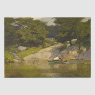 Papier Mousseline Bateau sur un lac à Central Park (E.H. Potthast)
