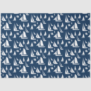 Papier Mousseline Bateaux à voile Bleu marine