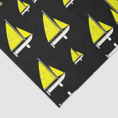 Papier Mousseline Bateaux à voile en papier décoratif jaune (Détail)
