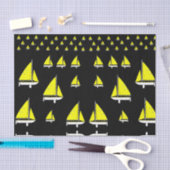 Papier Mousseline Bateaux à voile en papier décoratif jaune (Artisanat)