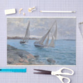 Papier Mousseline Bateaux à voile sur la rivière (Artisanat)