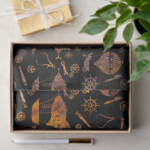 Papier Mousseline Bateaux Steampunk Super Coloré Rousty (Cadeau)