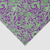 Papier Mousseline Batik floral vert pourpre (Détail)