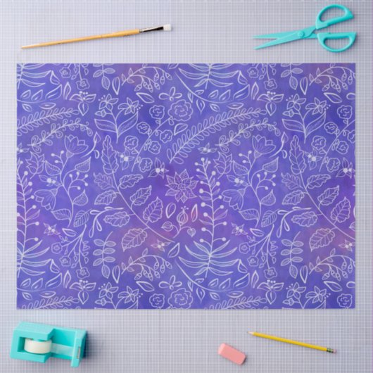 Papier Mousseline Batik Style Boho Botanical Lovely (Artisanat)