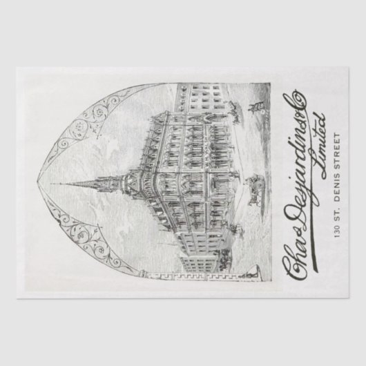 Papier Mousseline Bâtiment vintage Style français Découpage mobilier (Recto)