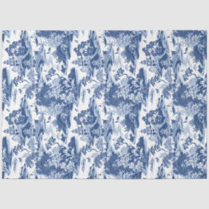 Papier Mousseline bâtiments de la Chine bleu marine vintage