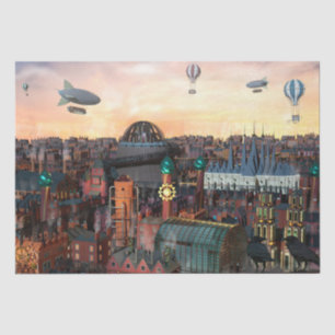 Papier Mousseline Bâtiments de la ville de Steampunk Découpage 15x20