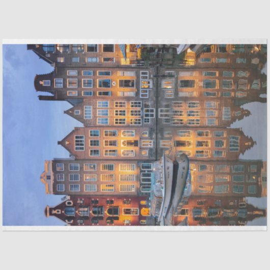 Papier Mousseline Bâtiments urbains sur le papier de fond de décanta (Recto)