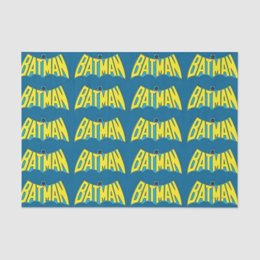 Papier Mousseline Batman | Logo Vintage bleu jaune (Recto)