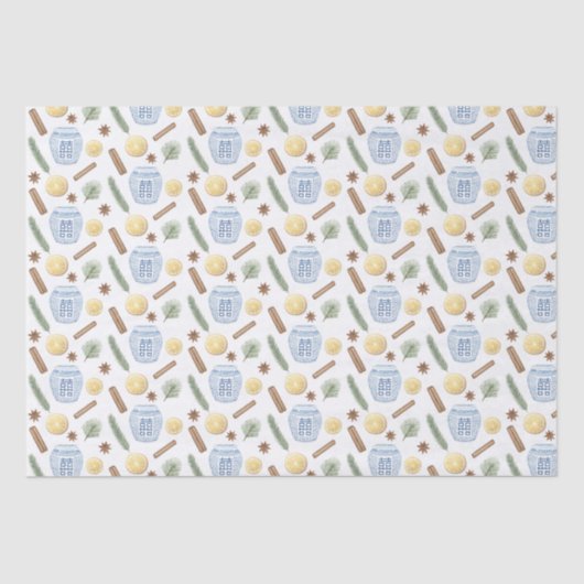 Papier Mousseline Bâtons en cannelle Ginger de Noël Star Anise (Recto)