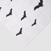 Papier Mousseline Bats noirs et blanc mignon Halloween Party Chic (Détail)