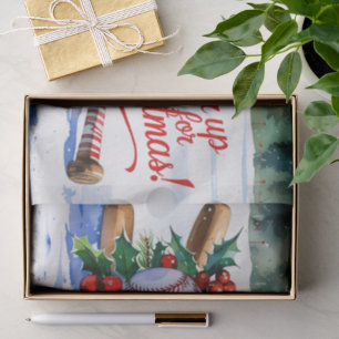 Papier Mousseline Batter Up for Christmas sur le thème du baseball p