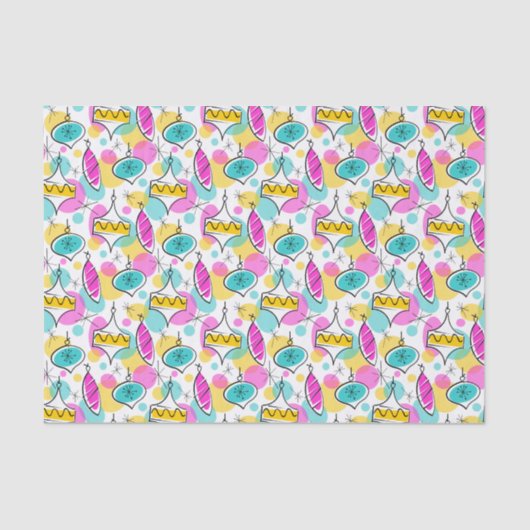 Papier Mousseline Baubles Arbre rétro Papier à tissu multiple (Recto)