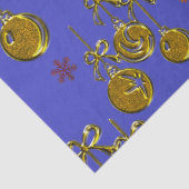 Papier Mousseline Baubles de Noël d'or pour Noël bleu (Détail)