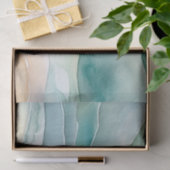 Papier Mousseline Beach Aqua Green Ocean Cream Sand Mariage (Cadeau)