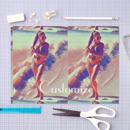 Papier Mousseline Beach Girl Thunder_Cove (Artisanat)