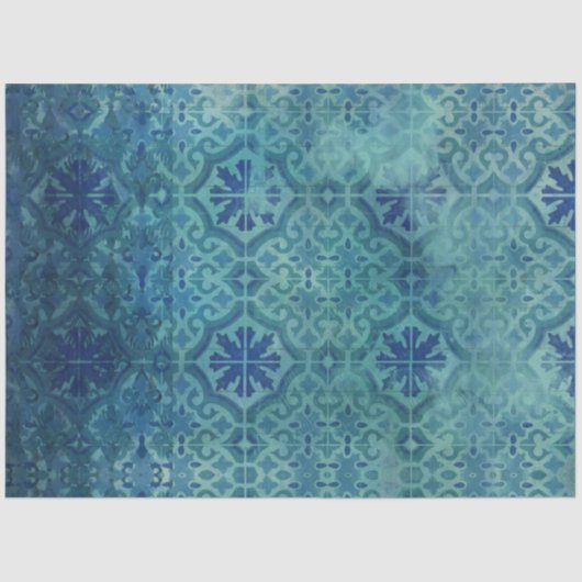 Papier Mousseline Beach Sea Shore Wood Navy Blue Tile Decoupage (Recto)