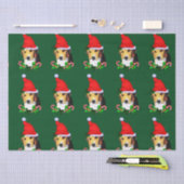 Papier Mousseline Beagle à Noël à Santa Hat (Artisanat)