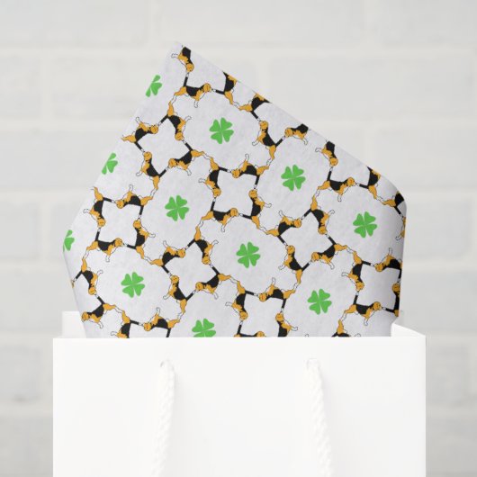 Papier Mousseline Beagle Bonne Chance (Sac cadeau)