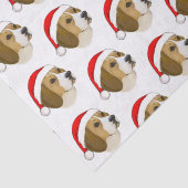 Papier Mousseline Beagle dans un chapeau de Père Noël à Noël (Détail)