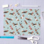 Papier Mousseline Beagle de Noël bleu (Artisanat)