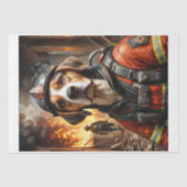 Papier Mousseline Beagle en tant que pompier - Papier Tissu (Recto)