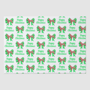 Papier Mousseline Beagle Hound Christmas Chien & Bow White Tissue