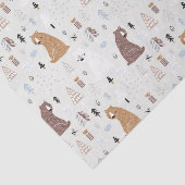 Papier Mousseline Bears mignonne dans le Motif Woods (Détail)