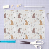Papier Mousseline Bears mignonne dans le Motif Woods (Artisanat)