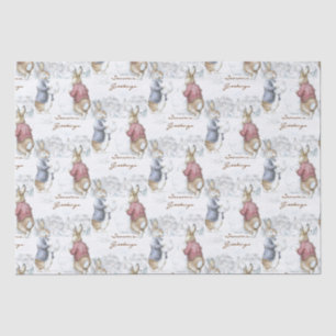 Papier Mousseline Beatrix Potter Snowman et Bunnies Holiday