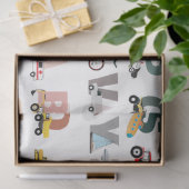 Papier Mousseline Beau Alphabet ABC Camions, Véhicules de transport (Cadeau)