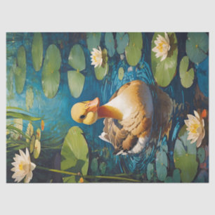 Papier Mousseline Beau Canard Au Découpage De L'Étang