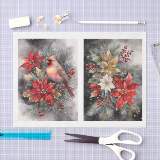 Papier Mousseline Beau cardinal 1 Découpage (Artisanat)