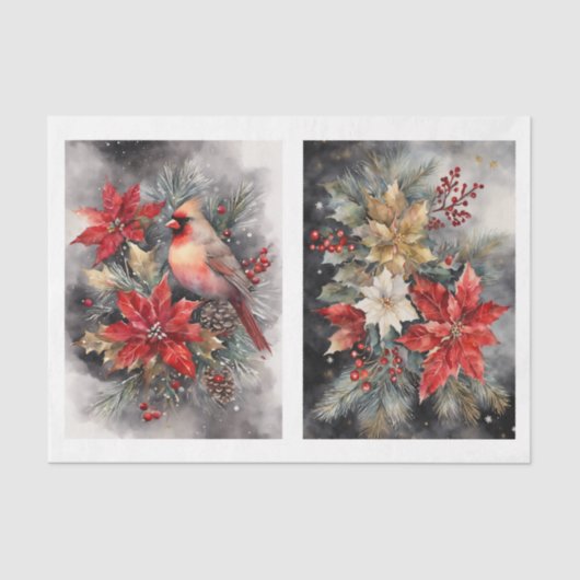 Papier Mousseline Beau cardinal 1 Découpage (Recto)